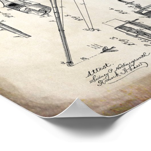 Vintager Angelpunkt Poster (Ecke)