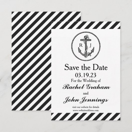 Vintager Anker - 3x5 Save the Date (Vorne/Hinten)