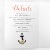 Vintager Anker Aquarell Blume Seeschifffahrt Dreifach Gefaltete Einladung (Innen Erste Seite)