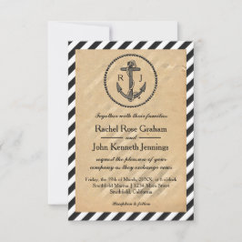 Vintager Anker - Einladung zur Hochzeit 3x5
