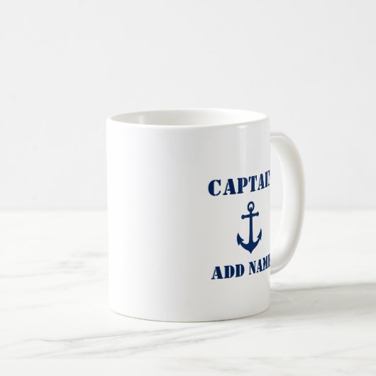Vintager Anker Name oder Schiffsname Kaffeetasse (VorderseiteRechts)