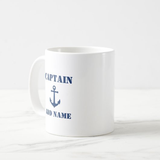 Vintager Anker Name oder Schiffsname Kaffeetasse (Vorderseite Links)