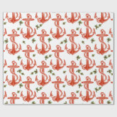 Vintager Anker-rotes Weihnachtsverpackungs-Papier Geschenkpapier (Flach)