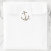 Vintager Anker Runder Aufkleber (Tasche)