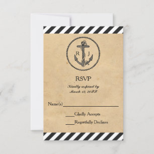 Vintager Anker - UAWG-Antwortkarte RSVP Karte