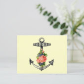 "Vintager Anker und Rose" Postkarte (Stehend Vorderseite)