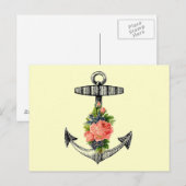 "Vintager Anker und Rose" Postkarte (Vorne/Hinten)