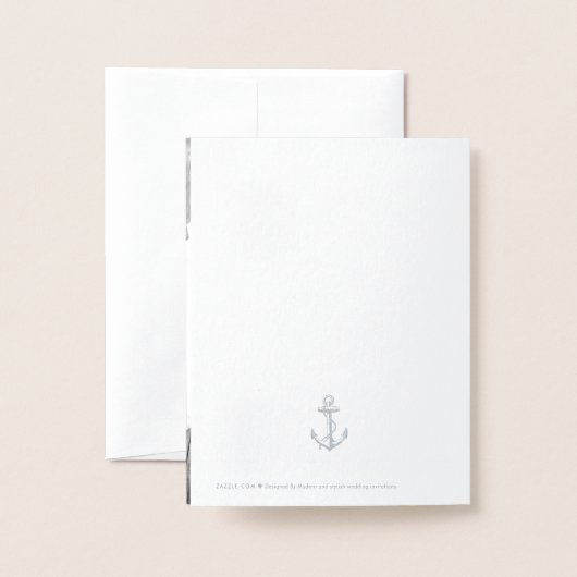 Vintager Anker Wasserhochzeit Folienkarte (Rückseite mit Umschlag)