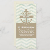 Vintager Anker Zickzack Hochzeitsprogramme Programm (Vorne/Hinten)