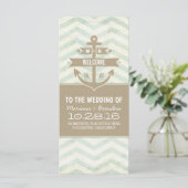 Vintager Anker Zickzack Hochzeitsprogramme Programm (Stehend Vorderseite)