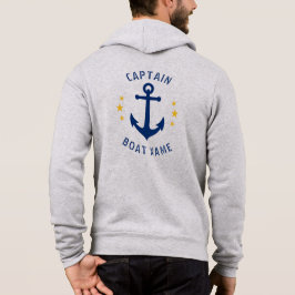 Vintager Ankerbootname Gold Stars Grau Hoodie