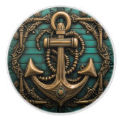 Vintager Ankergedanke Keramikknauf (Vorderseite)