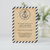 Vintager Ankerpunkt - Empfang Einladung (Stehend Vorderseite)