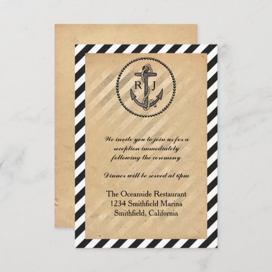 Vintager Ankerpunkt - Empfang Einladung (Vorne/Hinten)