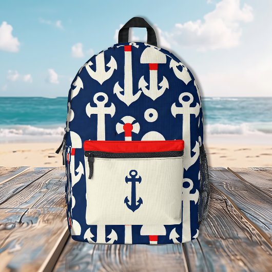 Vintager Ankerweg für Navy Bedruckter Rucksack