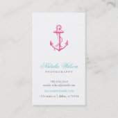 Vintager Ankerwinkel in heiß rosa Visitenkarte (Vorderseite)
