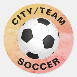 Vintager, anpassbarer Soccer Runder Aufkleber