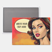 Vintager anpassbarer weiblicher Text Magnet (Vorderseite/Rückseite)