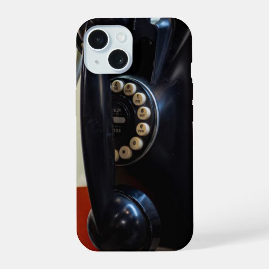 Vintager Anruf: Retro-Telefon iPhone 15 Hülle (Rückseite)