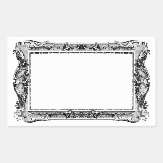 Vintager, antik-aufwändiger Rahmen Rechteckiger Aufkleber (Vorderseite)