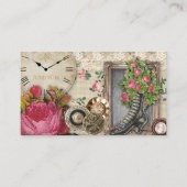 Vintager Antiken-Schuh knöpft Uhr-Geschäfts-Karte Visitenkarte (Vorderseite)