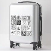 Vintager antiker Alphabet-Etching-Illustrationstyp Aufkleber (Koffer)