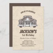 Vintager, antiker Anlass zum Geburtstag Einladung (Vorne/Hinten)