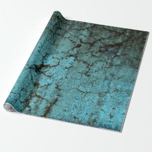 Vintager antiker Aquamariner Grüner Textil Grunge Geschenkpapier