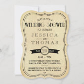 Vintager antiker Art Deco Couple's Polterabend Einladung (Vorderseite)