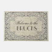 Vintager antiker französischer Blumenrahmen Person Fußmatte (Vorderseite)