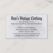 Vintager antiker Grunge-alte Weltentwurf Visitenkarte (Rückseite)