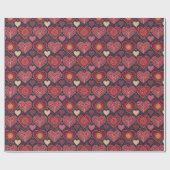 Vintager antiker Herzmuster Valentinstag Geschenkpapier (Flach)