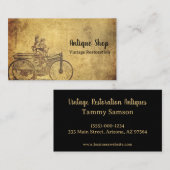 Vintager antiker Restaurierungsladen Fahrrad Visitenkarte (Vorne/Hinten)