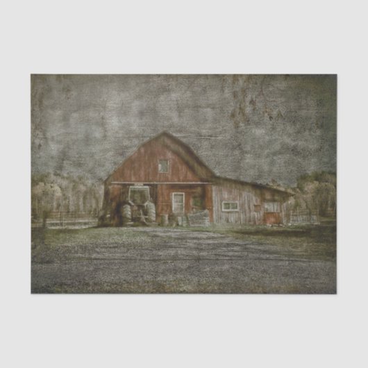 Vintager antiker Rustikaler altroter Texturenstall Seidenpapier (Vorderseite)