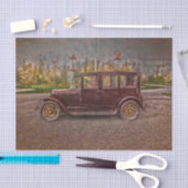 Vintager antiker Rustikaler brauner Wagen Seidenpapier (Handwerk)