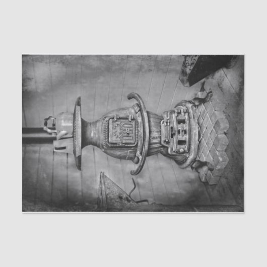 Vintager antiker schwarzer und weißer rustikaler H Seidenpapier (Vorderseite)