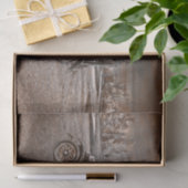 Vintager antiker Sepia Schwarz Altes Rustikales Au Seidenpapier (Geschenk)