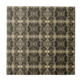 Vintager antiker Sepia Schwarzer Jugendstil Fliese (Vorderseite)