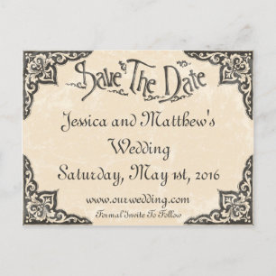 Vintager antiker Stil Save the Date Postkarte
