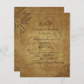 Vintager antiker Teastain Swirl Wedding RSVP (Vorne/Hinten)