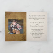 Vintager antiker Teeblatt Einladung zur Hochzeit (Innenseite)