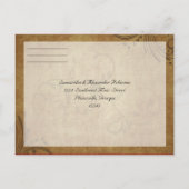 Vintager antiker Teeblatt-Swirl-Hochzeit RSVP-Antw Einladungspostkarte (Rückseite)