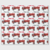 Vintager antiker Traktor-Bauernhof Bauer Geschenkpapier (Flach)