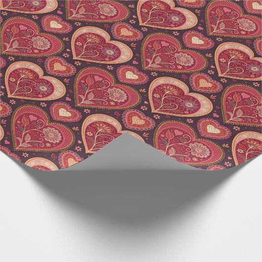 Vintager antiker Valentinstag Geschenkpapier (Ecke)