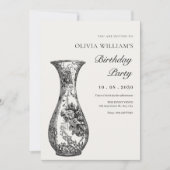 Vintager antiker Vase Geburtstag Einladung (Vorderseite)