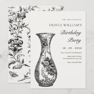 Vintager antiker Vase Geburtstag Einladung