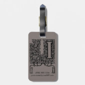 Vintager antiker Viktorianischer Monogramm Letter  Gepäckanhänger (Rückseite vertikal)