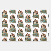 Vintager antiker Weihnachtsmann Geschenkpapier Set (Vorderseite 2)