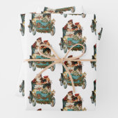 Vintager antiker Weihnachtsmann Geschenkpapier Set (Beispiel)