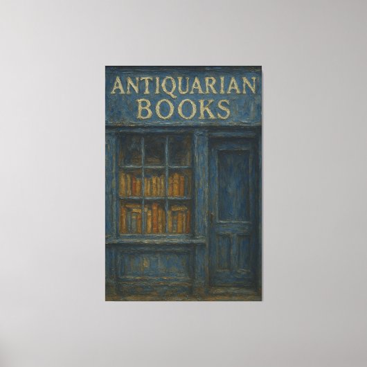 Vintager Antiquariatsbuchladen - Dunkle Akademie Leinwanddruck (Vorderseite)